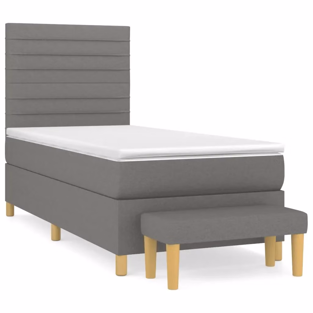 Letto Ibrido con Giroletto a Molle e Materasso vidaXL, Grigio e Bianco, L 80 cm x P 200 cm – 2