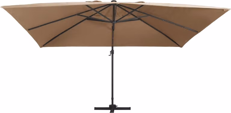 Ombrellone a Sbalzo con LED Palo in Alluminio 400x300cm Tortora