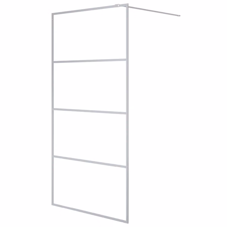 Parete Doccia Walk in Argento 100x195 cm Vetro Trasparente ESG
