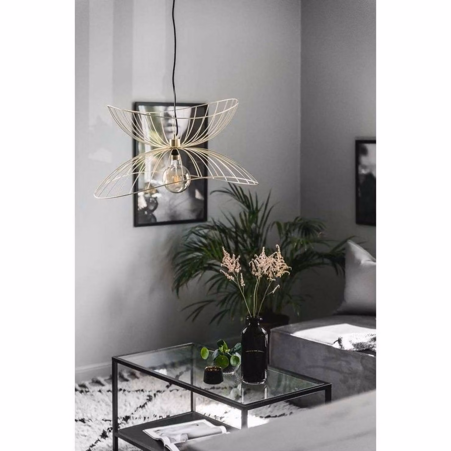 Globen Lighting Lampada a sospensione RAY, dimmerabile, Ottone / Oro, Soggiorno / Sala da pranzo, Metallo, Moderno, Lampada a sospensione