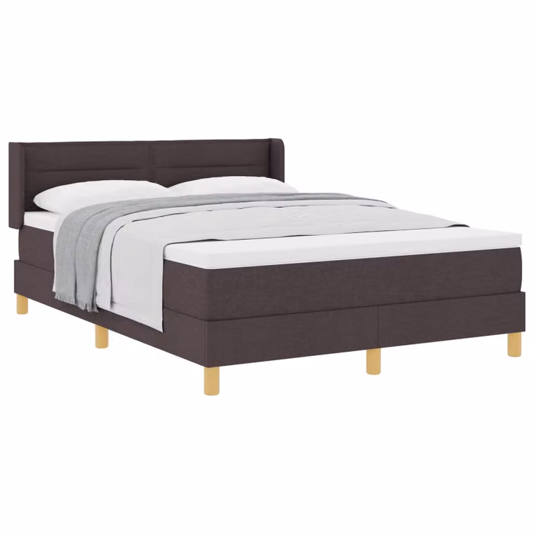 Letto a molle con materasso vidaXL in tessuto marrone scuro L 140 x P 200 cm