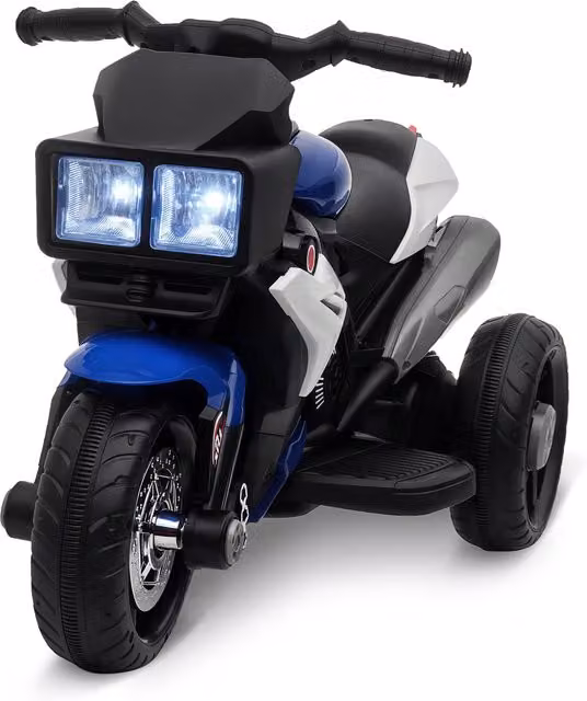 Moto Elettrica HOMCOM per Bambini 3-5 Anni con Luci e Suoni, Batteria 6V, Blu e Nero, L 86 x P 42 x H 52 cm
