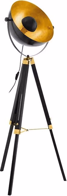 Piantana Contemporanea Covaleda 1 Legno Nero E Oro