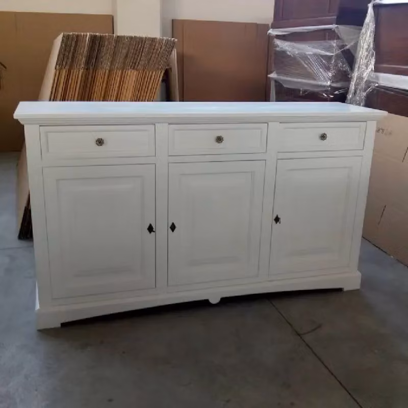 Madia credenza stile arte povera in legno bianco Mobili 2G L: 170 cm, P: 46 cm, H: 96 cm – 2