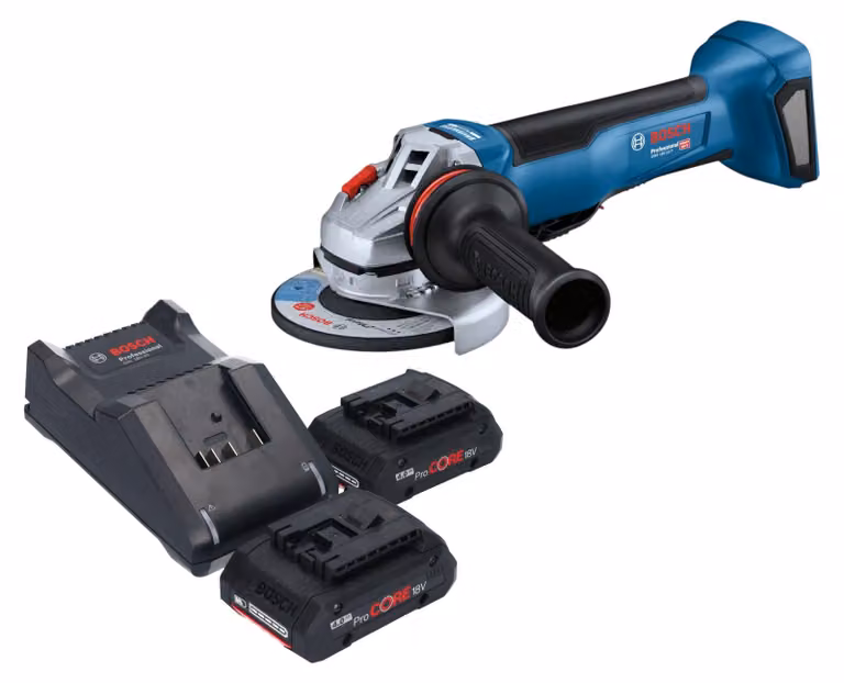 Smerigliatrice angolare a batteria Bosch GWS 18V-10 P Professional 18 V 125 mm Brushless + 2 batterie ProCORE da 4,0 Ah + caricabatterie