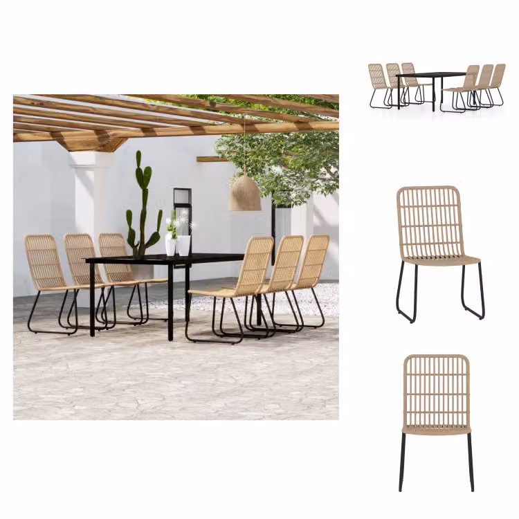vidaXL Set da pranzo da giardino in rovere 7 pezzi - Set di mobili da giardino