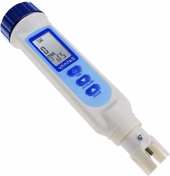 Sistema di monitoraggio dell'acqua salata ATC - Tester per acquari d'acqua salata e idroponica - Monitoraggio della salinità fino a 100,0 ppt