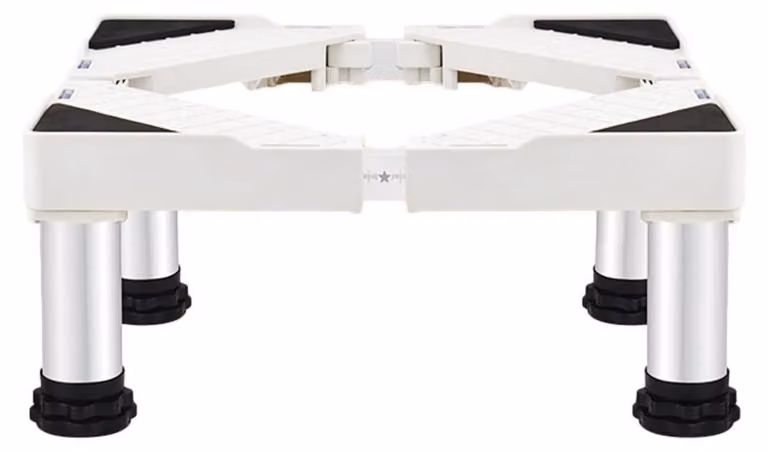 Base regolabile in altezza per congelatore, da 41 a 66 cm, colore bianco, profondità 19-22 cm, ergonomica, capacità di carico 300 kg, realizzata in plastica ABS