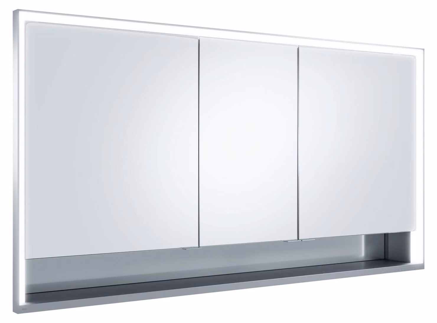 KEUCO Royal Lumos armoire de toilette encastrable 3 portes, porte courte, étagère ouverte, 1400mm, 14336171301, 14336171301