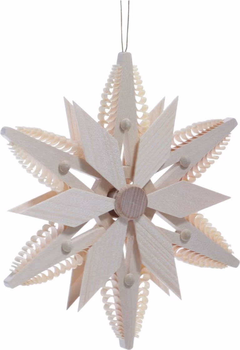 Decorazione per finestre a forma di stella spagnola, realizzata con segmenti di legno, diametro 13 cm, NUOVA