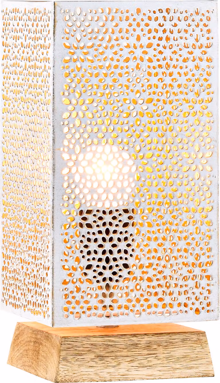 Lampada da tavolo Boho Deco Lampada da comodino Autigan Bianco