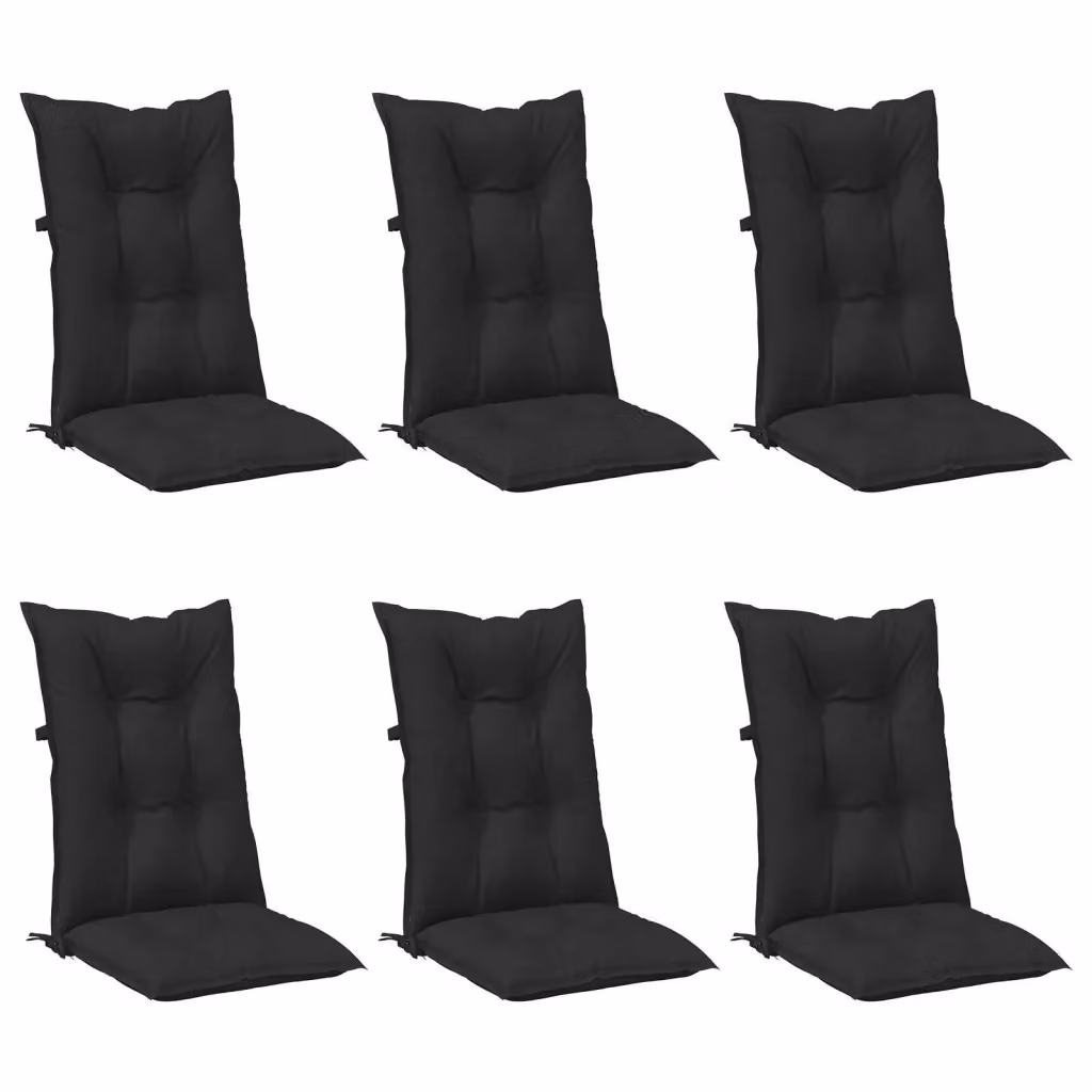 Set di 6 cuscini per sedia alta vidaXL in poliestere, colore nero melange – 2