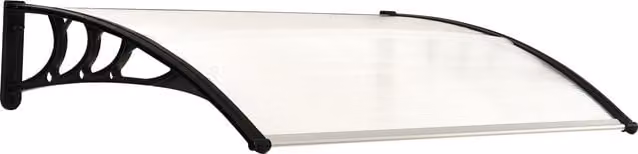 Pensilina Outsunny per porta o finestra in policarbonato impermeabile e anti-UV, disponibile in trasparente o nero, L: 120 cm