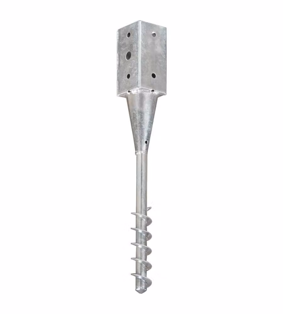 Picchetti di Terra 2 pz Argento 10x10x57 cm in Acciaio Zincato