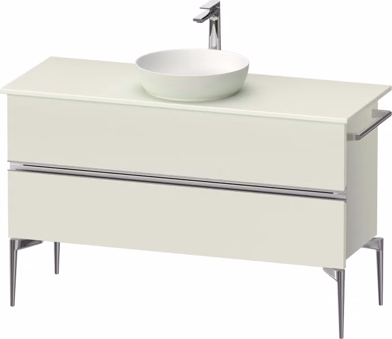 Duravit Sivida Meuble sous-lavabo sur console, 2 tiroirs, poignée profilée chromée, 1245x475x548mm, SV4660010HH0000, SV4660010HH0000