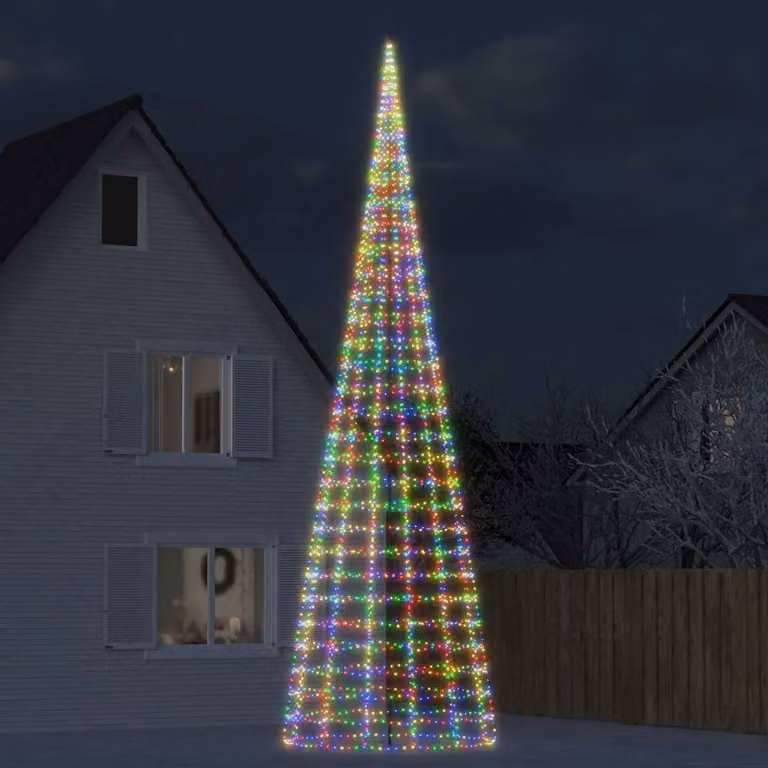 Albero di Natale a LED vidaXL Multicolore con 3000 LED RGB e Controller, Lunghezza: 8 m