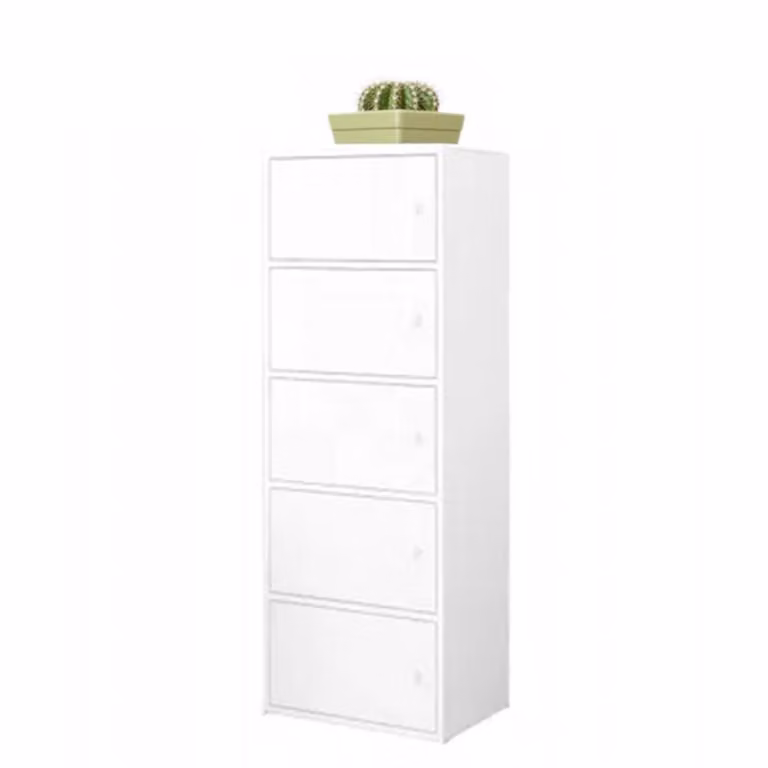 Commode grande moderno spazioso 5 ripiani bianco retrò Scandinavo