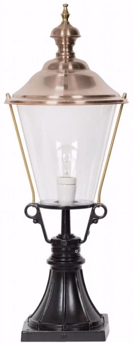 Casa Padrino Lampada da giardino in stile liberty 29 x 29 x H. 78 cm - Vari colori - Illuminazione da giardino per vialetti e patio