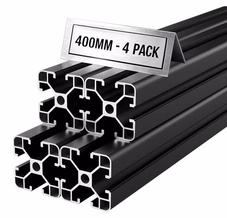 4 profili estrusi in alluminio 4040, lunghezza 400 mm (15,75 pollici), con fessure a T, standard europeo, anodizzati, per guide lineari, realizzati in alluminio estruso ad alta resistenza, adatti per componenti di stampanti 3D e banchi da lavoro CNC fai-d