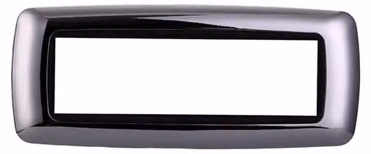 Placca compatibile Bticino Livinglight 7 moduli plastica bombata colore cromato lucido