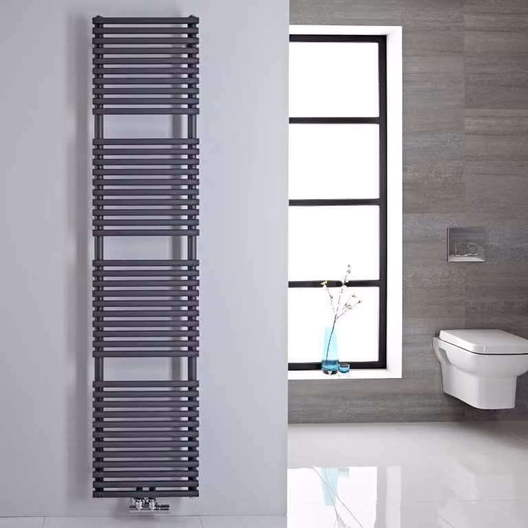 Termoarredo Scaldasalviette Interasse 50mm Attacchi Centrali 5cm Antracite 1800mm x 400mm 350W Tubi Diritti