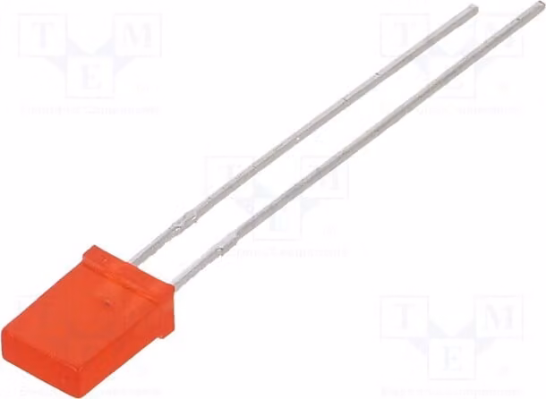5 LED, 25-32 mcd, angolo di emissione di 146°, colore rosso, dimensioni 5x2 mm, corrente di funzionamento 20 mA, modello LL-254VD1E-V1-1A, diodi LED a montaggio superficiale (THT)