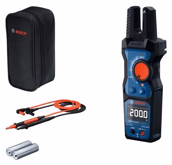 Multimetro a forcella BOSCH PROFESSIONAL  GFM 1000-15  1000 V  2 batterie + MS 90 Professional + custodia