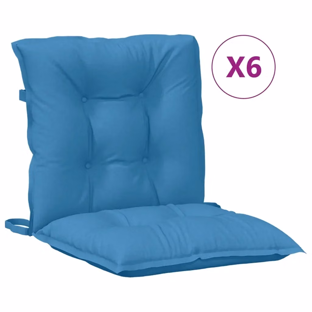 Set di 6 cuscini per sedia schiena bassa vidaXL, colore blu mélange, L 100 cm x P 50 cm x H 7 cm, in tessuto resistente ai raggi UV – 2