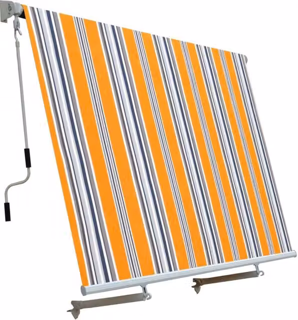 Tenda da sole a caduta con bracci L 300xH 245cm, poliestere 280 gr/m² riga giallo Fredi Goly