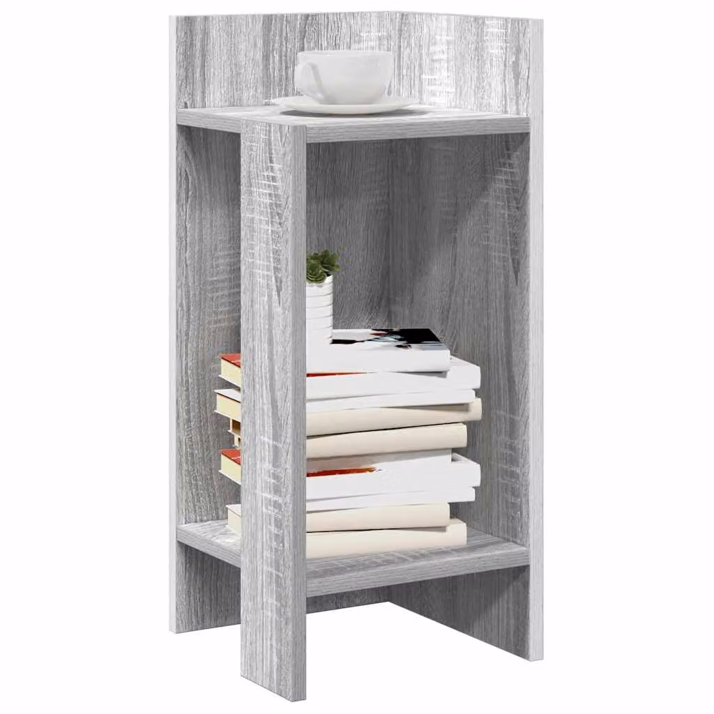 Set di 2 tavolini laterali vidaXL moderni con ripiano grigio, L/P/H: 25,5 x 27 x 60 cm