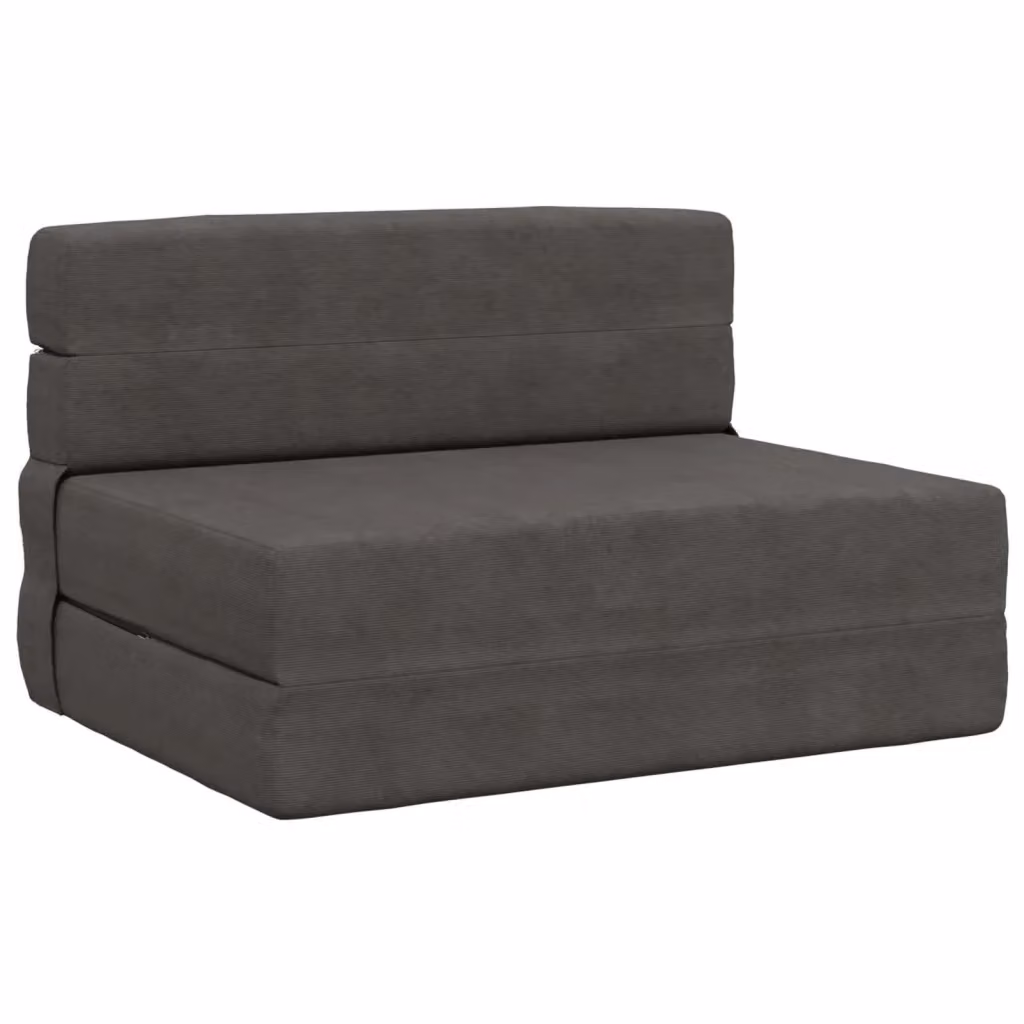 Divano Letto Pieghevole Moderno vidaXL in Tessuto Grigio L: 100 cm, P: 80 cm, H: 60 cm – 2