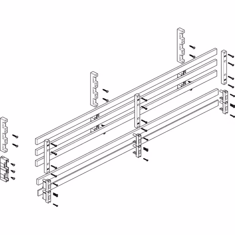 Modulo barra collettrice ABN a incasso 4 moduli in larghezza/3 in profondità, 60 mm, con barra in rame 30x10 mm, a 5 poli, EBM 70 mm MTSC43765