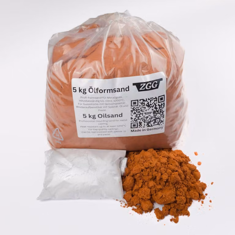 Sabbia legata con olio per fonderia a stampo metallico, peso: 5 kg, inclusi 100 g di talco in omaggio
