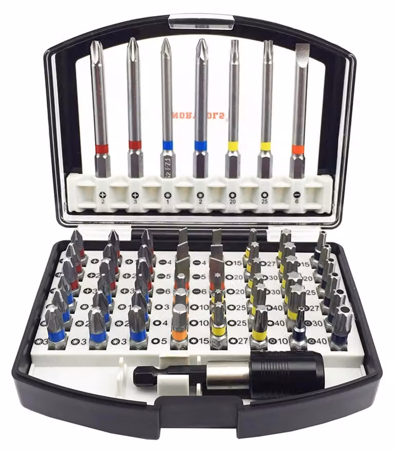 Elzusha - Set di 56 punte per cacciavite S2 con supporto magnetico