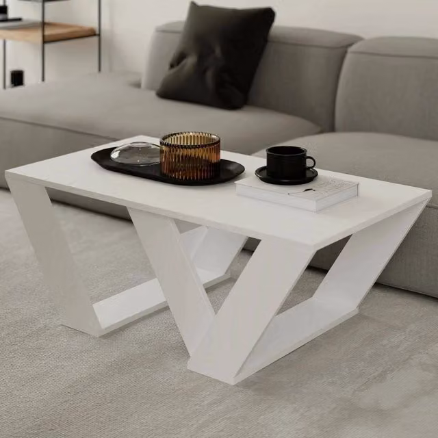 Tavolino da salotto moderno DMORA bianco L: 100 cm, P: 60 cm, H: 40 cm – 1