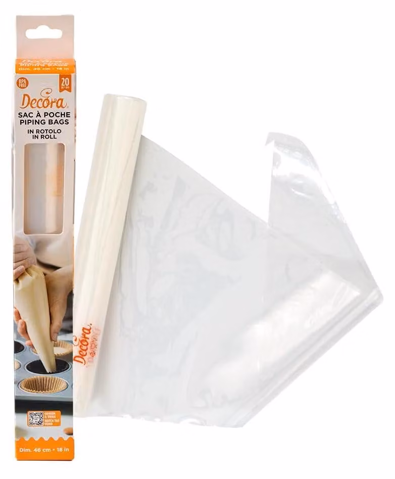 20 sacchetti monouso per siringa, 46 cm, in plastica, antiscivolo, adatti al contatto con gli alimenti