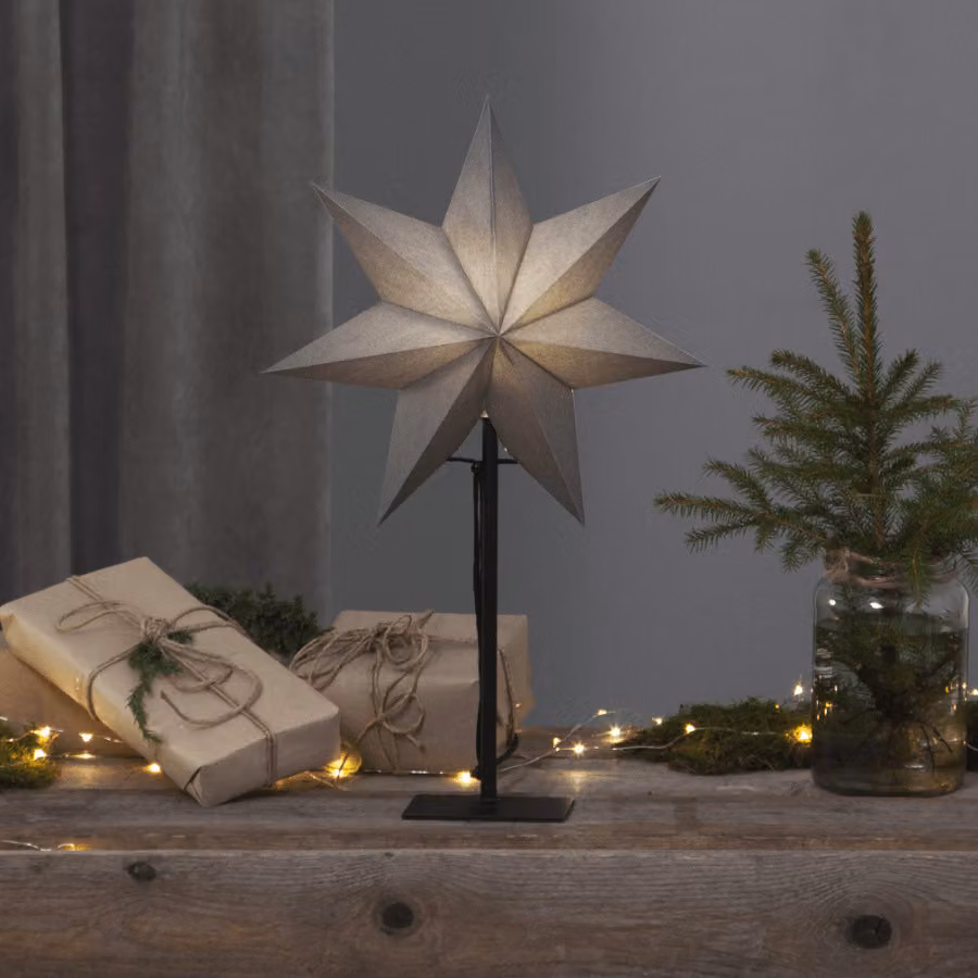 Star Trading Ozen, figura decorativa luminosa, grigia, per creare atmosfera, grado di protezione IP20, flessibile, a forma di stella