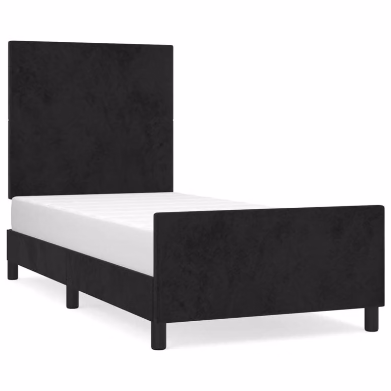 Giroletto senza Materasso Nero 100x200 cm in Velluto