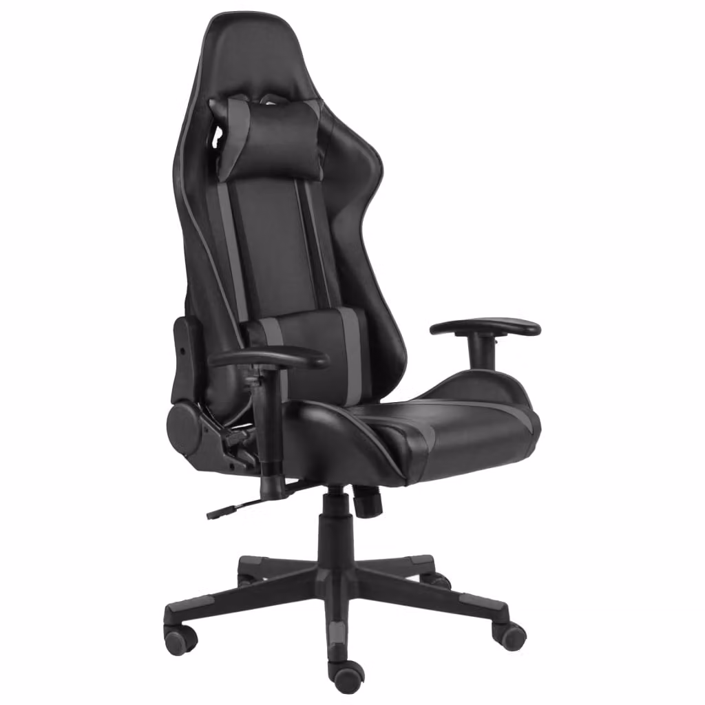 vidaXL Sedia da gioco girevole in PVC grigio