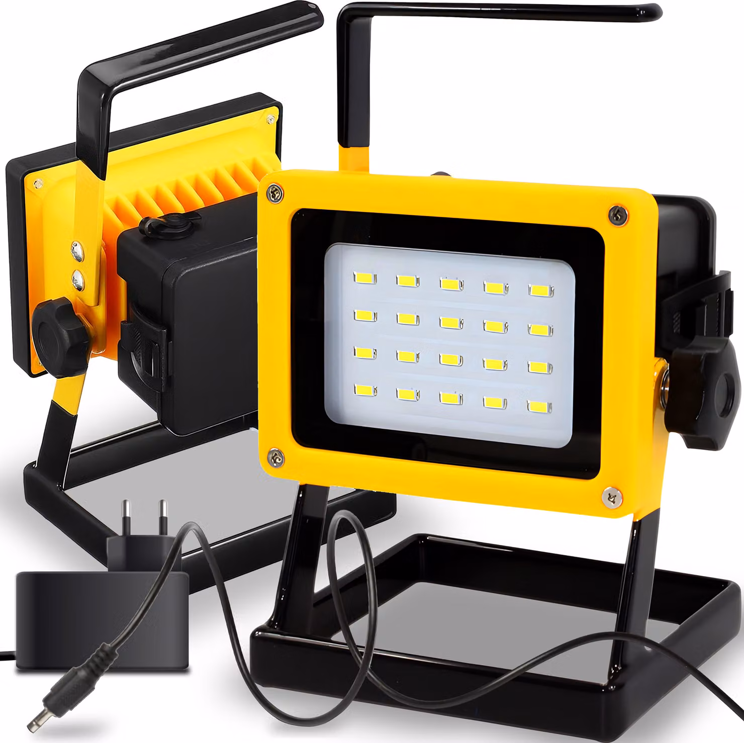 Faretto da cantiere a LED 30W IP65 Faretto da cantiere Lampada da lavoro Faretto ricaricabile Treppiede Faretto da lavoro a spot Retoo