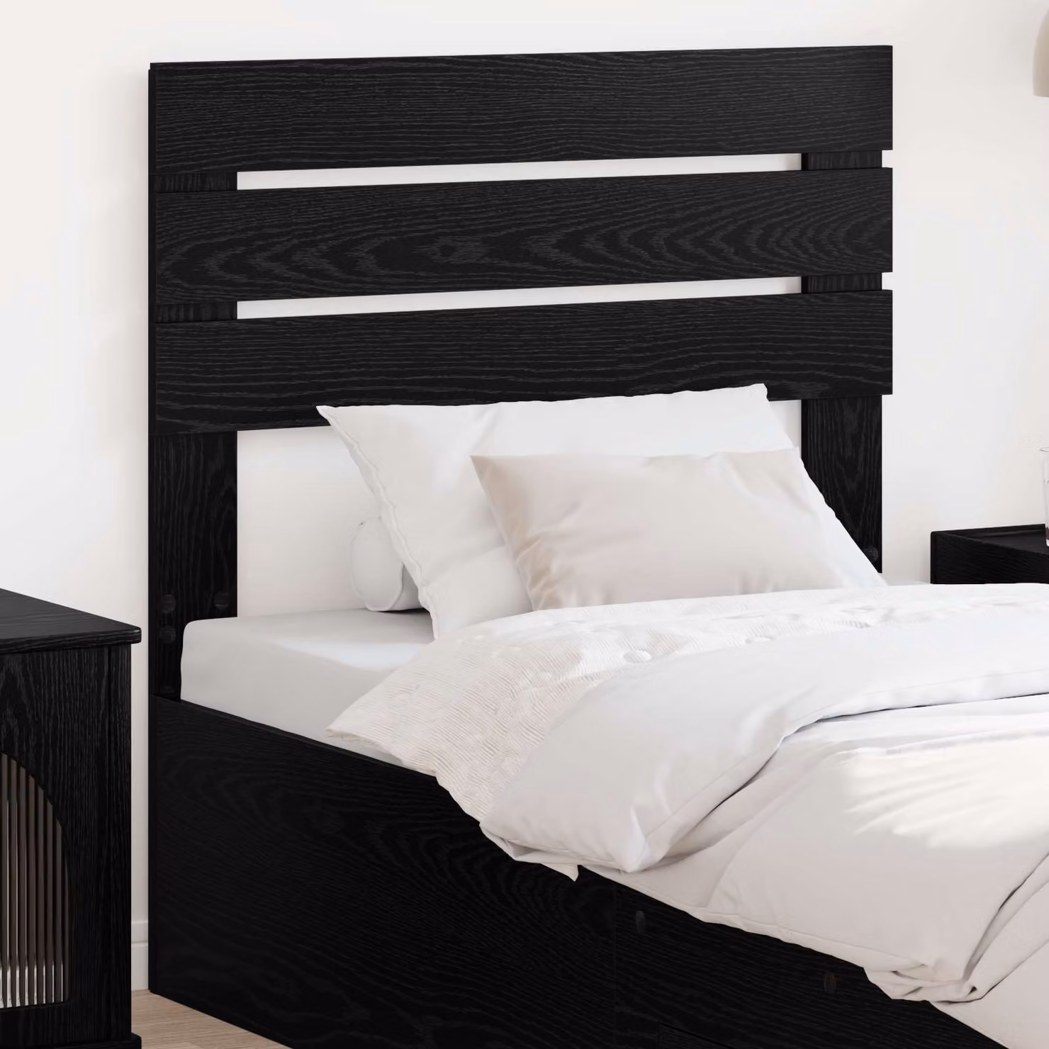 Testiera per letto moderna vidaXL in legno ingegnerizzato nero opaco