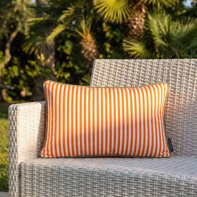 Cuscino arredo KASANOVA a righe arancioni idrorepellente L: 50 cm, P: 30 cm, H: 30 cm