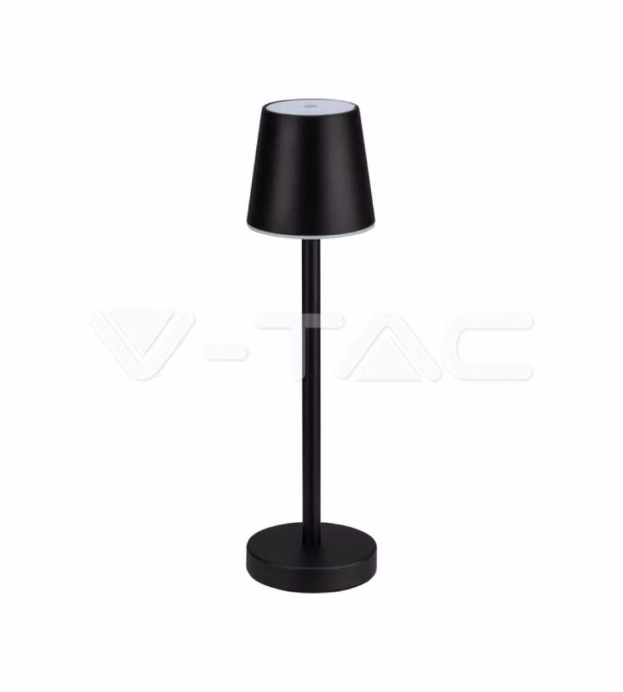 V-TAC Lampada LED da Tavolo 3W Colore Nero ricaricabile con Micro-USB Touch Dimmerabile 4000K
