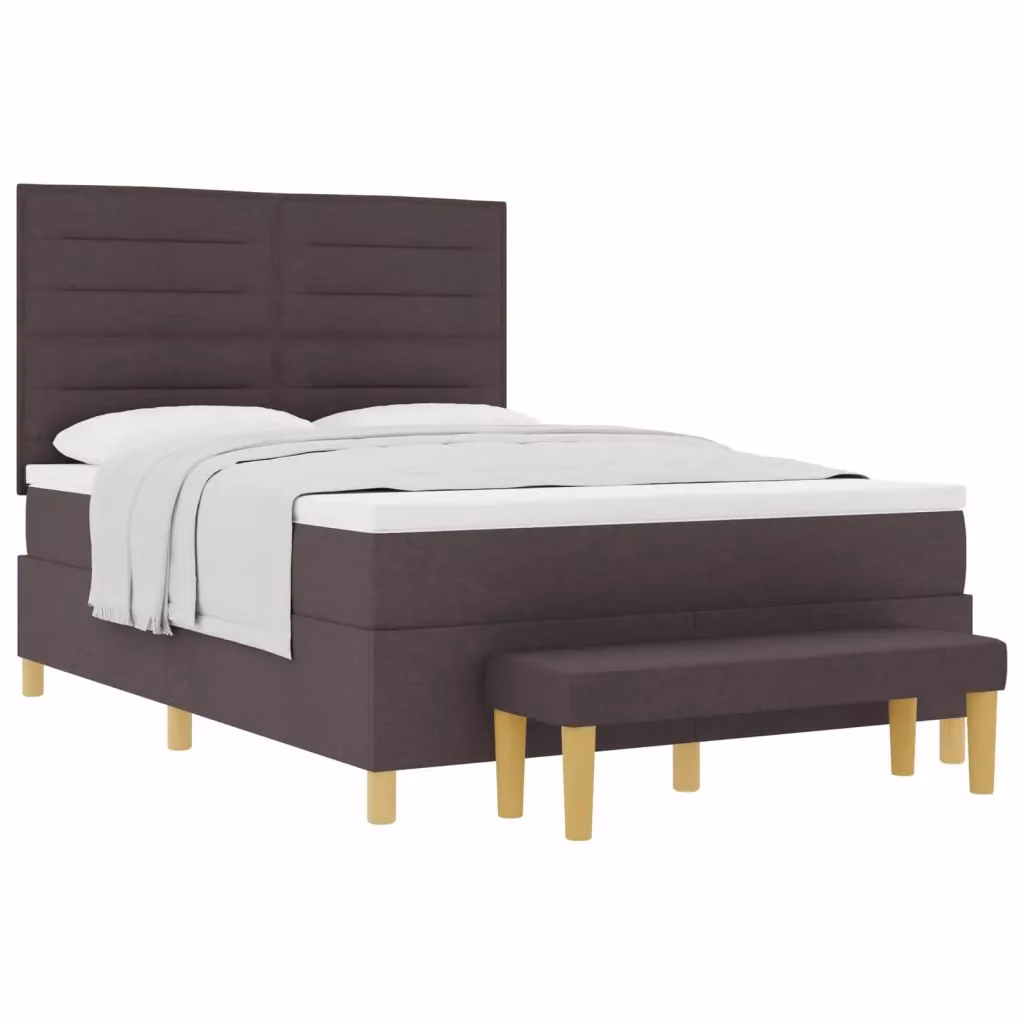 Letto matrimoniale con testiera vidaXL in tessuto marrone L: 160 cm, P: 200 cm, H: 128 cm – 2