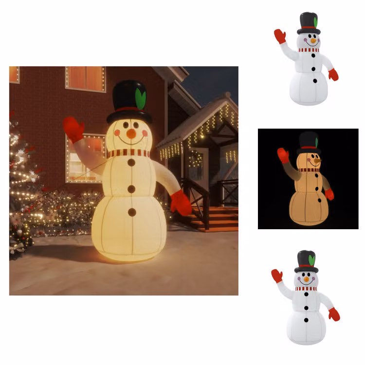 vidaXL Pupazzo di neve gonfiabile con LED 300 cm - Luci di Natale