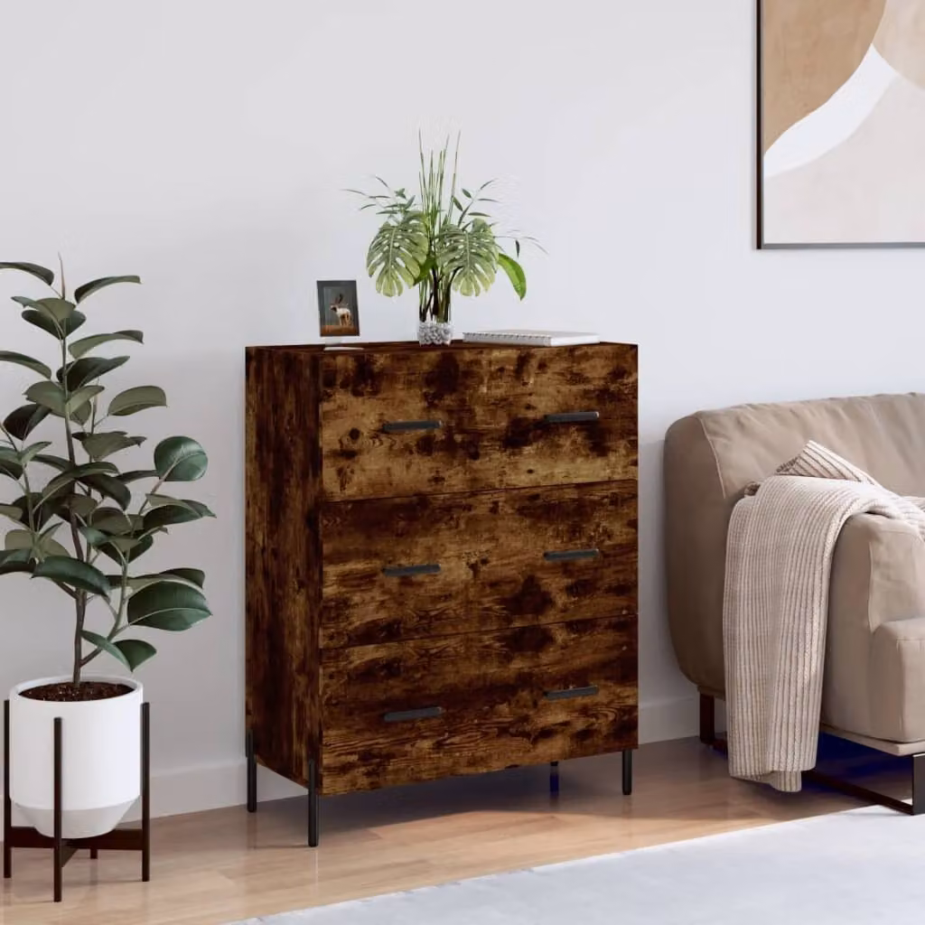 vidaXL Credenza in rovere fumé 69,5x34x90 cm materiale a base di legno