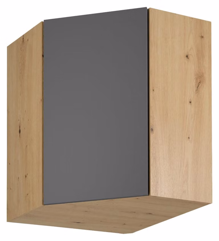 Mobile angolare superiore VALEN - 60x60 cm, rovere artigianale / grigio