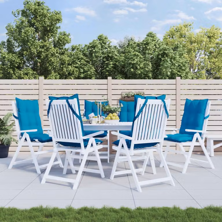 Set di 6 cuscini per sedia con schienale alto vidaXL in tessuto Oxford blu chiaro, impermeabili e traspiranti
