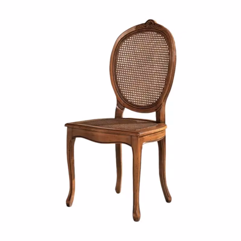 Sedia classica ovalina in legno di faggio con paglia di Vienna color marrone Mobili 2G L/P/H: 49 x 55 x 104 cm – 1