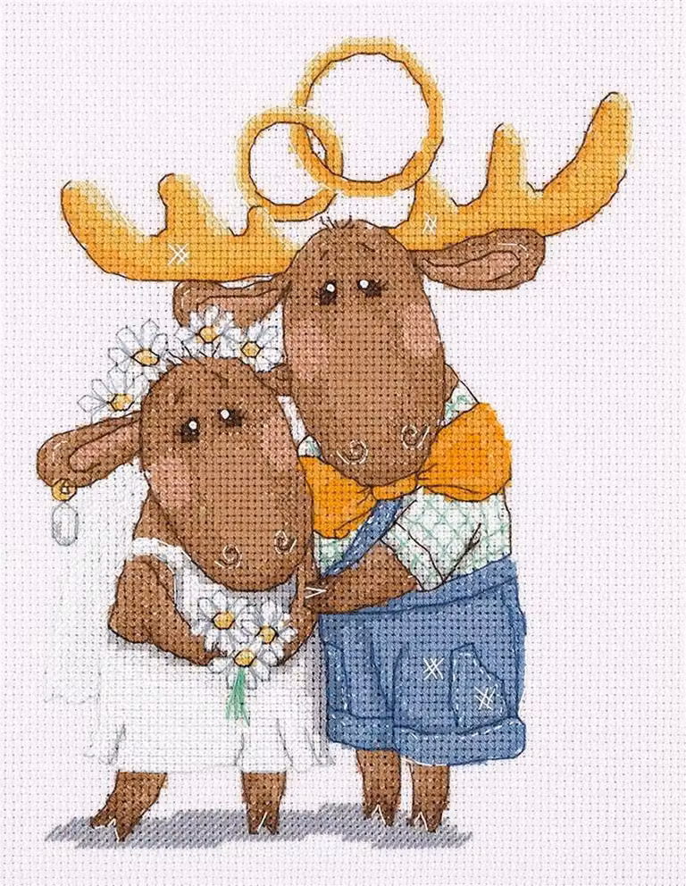 Set per punto croce Klart "Ci sposiamo!" 17,5x22,5 cm, schema di conteggio